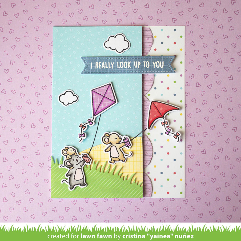 Whoosh, kites! Stamps by Lawn Fawn